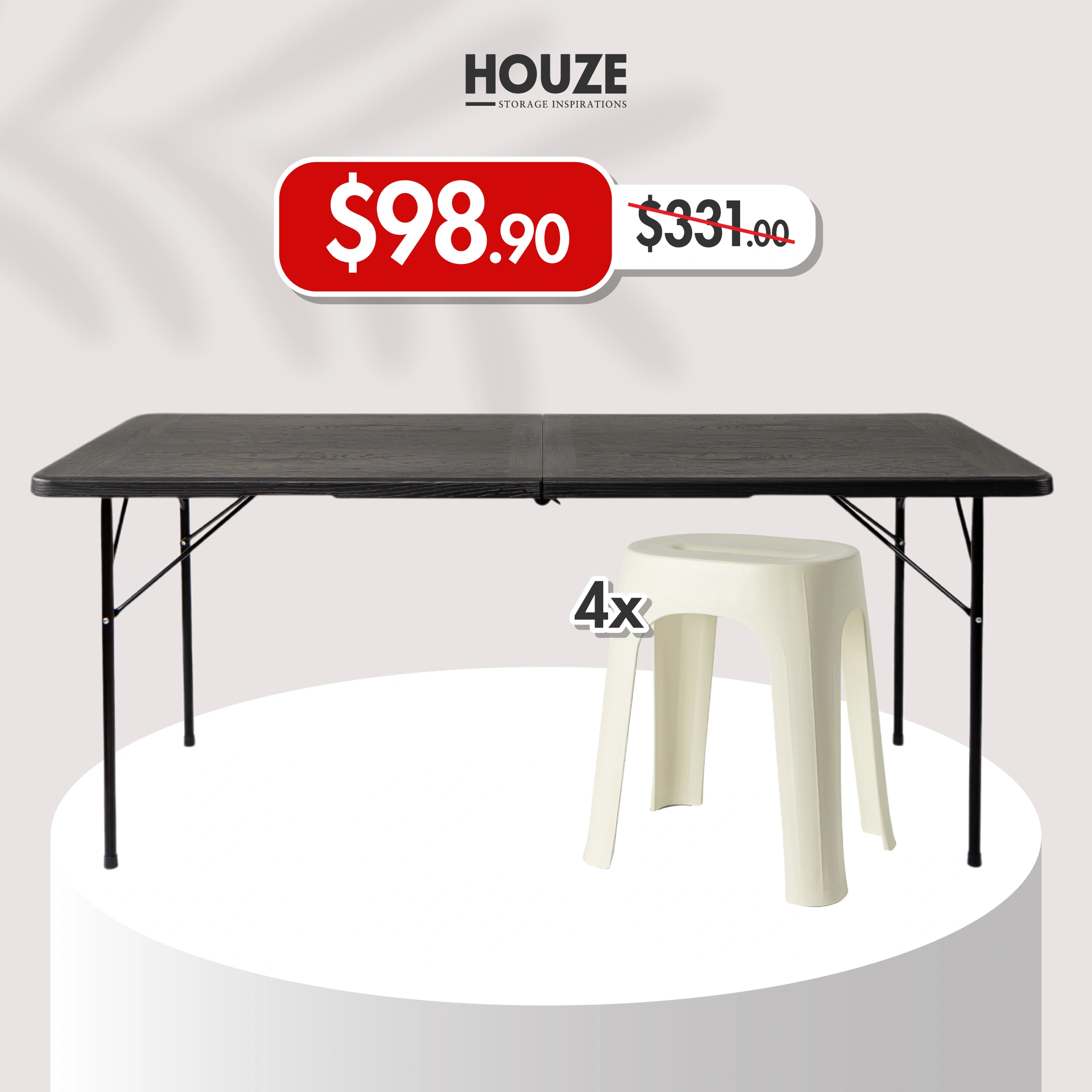 Bundle Deal - HDPE 180cm Table with Nord Stool Collection